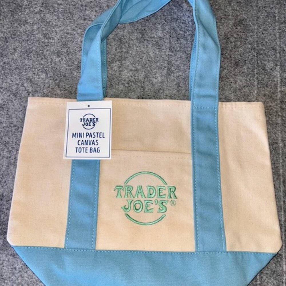 Trader Joe’s Purple Pastel Mini Canvas Tote! Womens Shoulder Bag